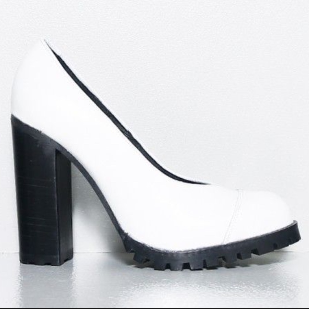 TBA To Be Announced Tabby Round-Toe Cleated Pump